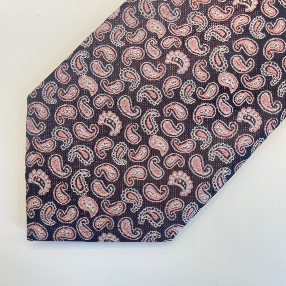 Colours Alexander Julian Tie Mens OS Navy Pink Excellent Paisley Woven Polyester